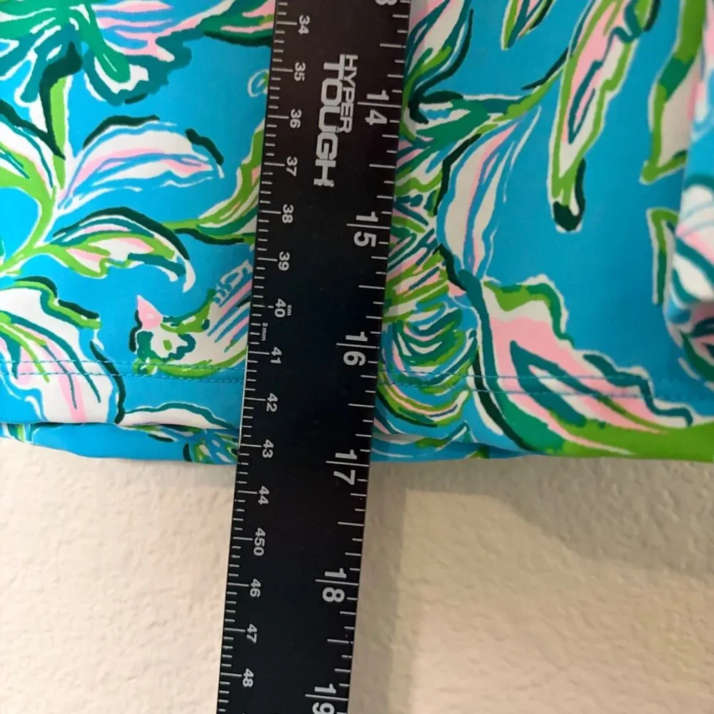 Lilly Pulitzer Rash Guard Top Girl's 8 Blue Colorful Floral Long Sleeve